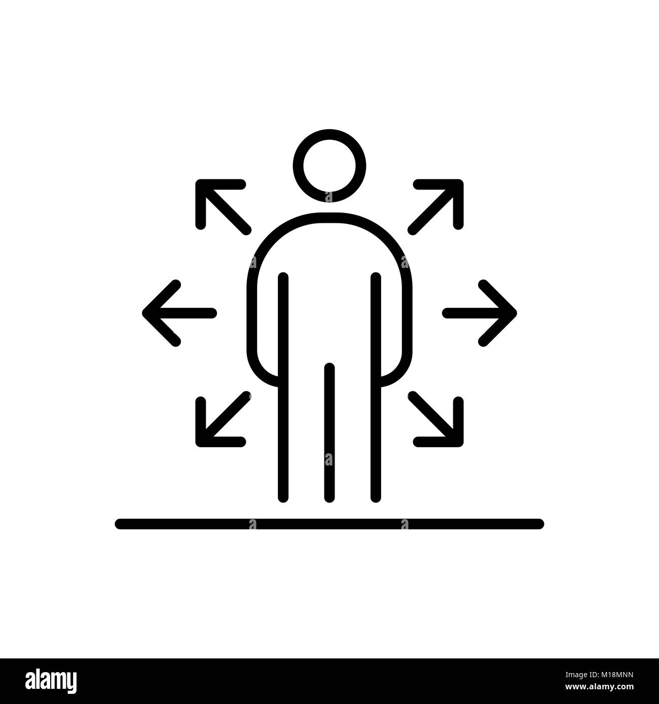Multi task Arbeitgeber Geschäftsleute Symbol einfache Linie flache Abbildung. Stock Vektor