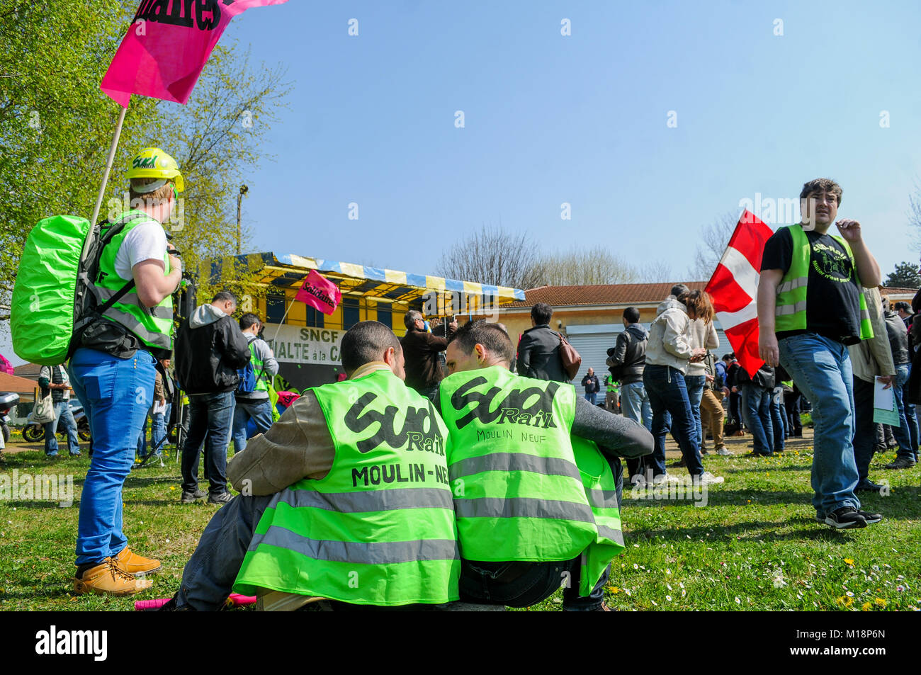 Anti-TAV Rallye, Amberieu-en-Bugey, Frankreich Stockfoto