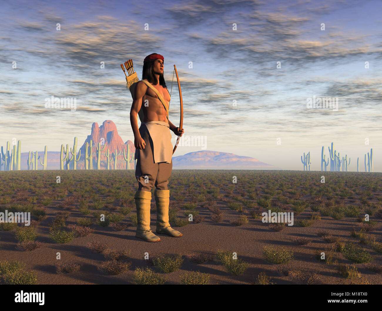 3D-Darstellung eines Apache Warrior Stockfoto