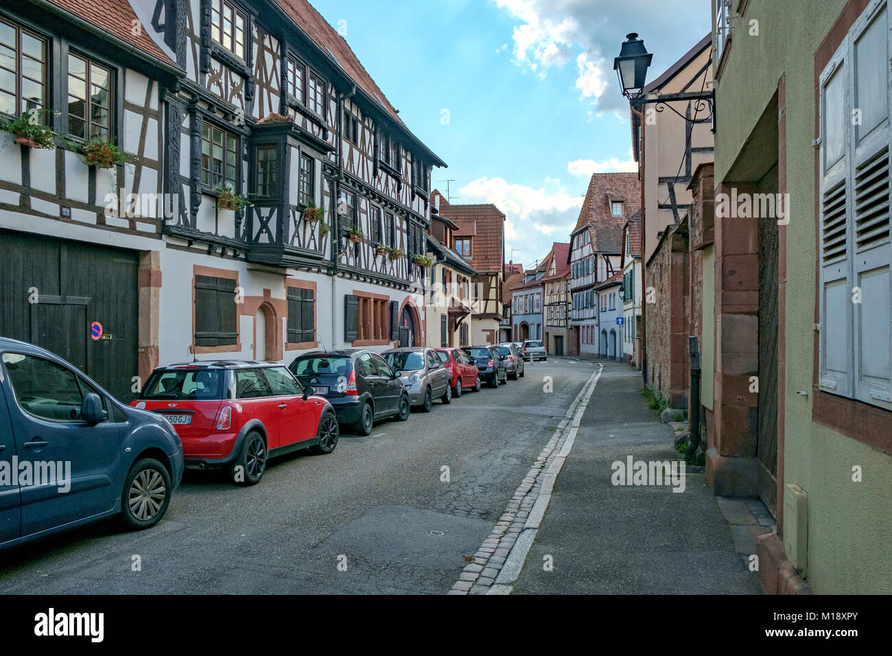 Impressionen vom historischen Wissembourg (Weißenburg) im Elsass. Stockfoto