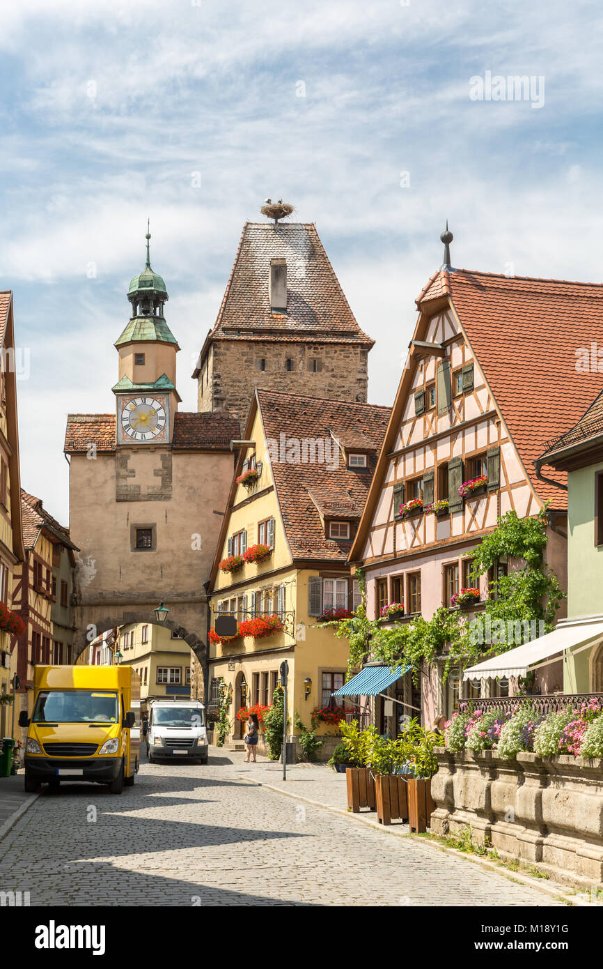 Rothenburg Ob der Tauber Altstadt Innenstadt in Rothenburg ODT, Franken, Bayern, Deutschland Stockfoto