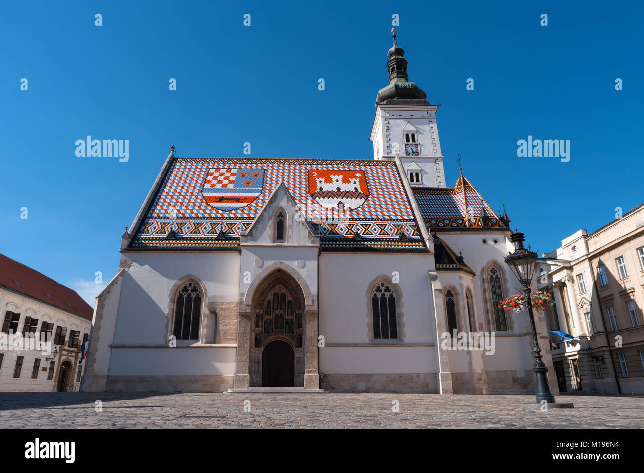 Kirche des Hl. Markus, Zagreb, Kroatien, Europa. Kirche in St. Mark's Square. Obere Stadt, gornij Grad, dem historischen Teil der Altstadt von Zagreb Stockfoto
