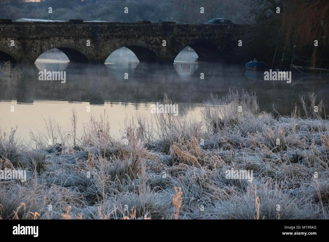 Ein frostiger Morgen in Amberley West Sussex Stockfoto