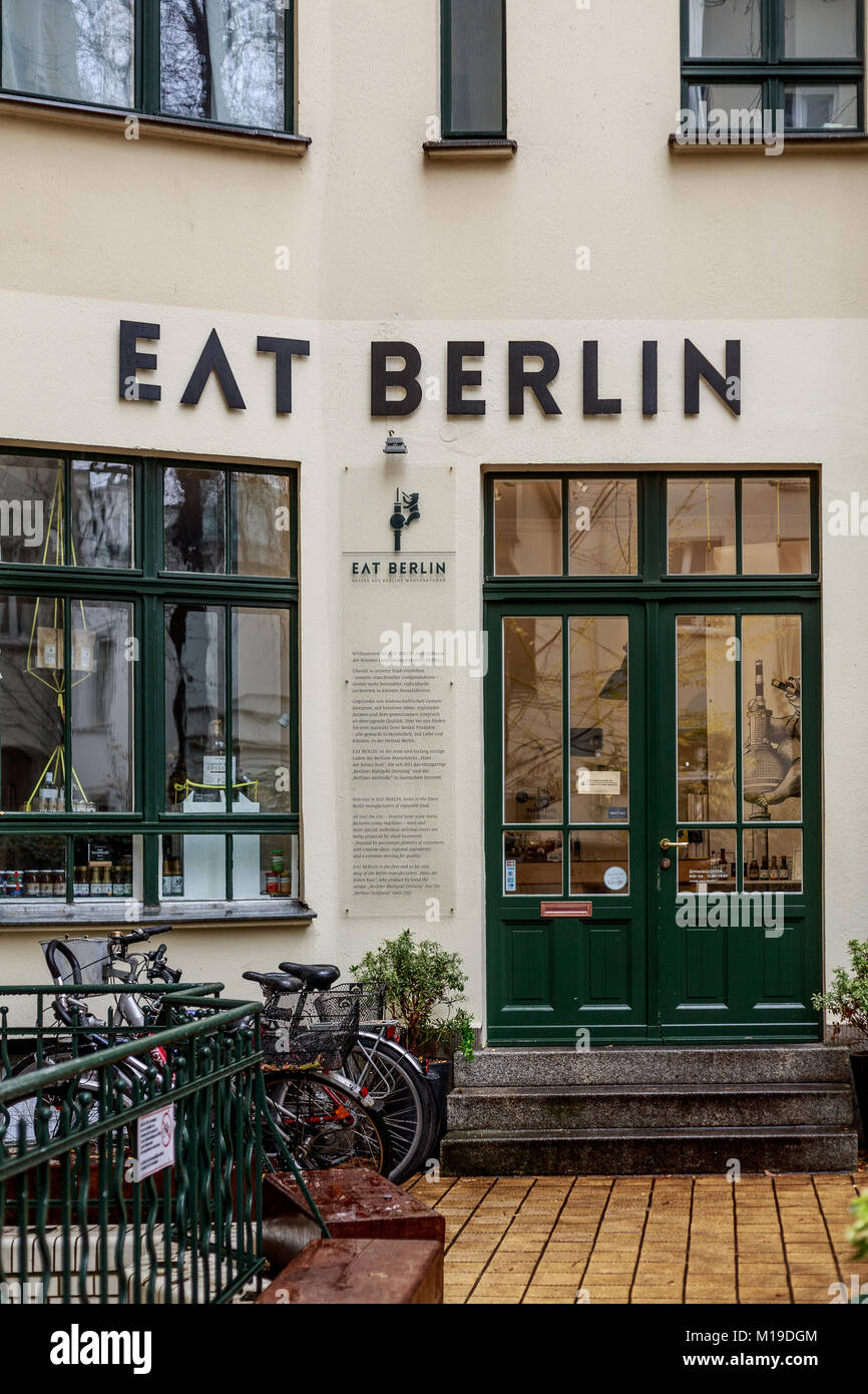 Essen Berlin, ein Essen auf lagern, Hackescher Markt, Berlin Stockfoto
