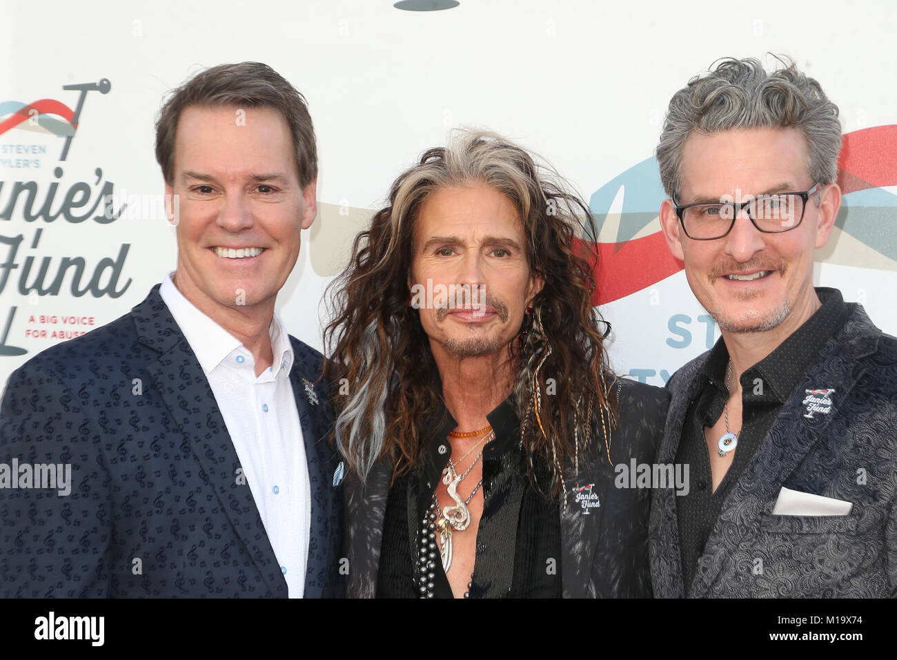 LOS ANGELES, Ca - 28. Januar: Patrick Lawler, Steven Tyler, Richard Shaw, Steven Tyler und Live Nation präsentiert die Eröffnungs-Janie Fonds Gala & GRAMMY Betrachtung Partei am Roten Studios in Los Angeles, Kalifornien am 28. Januar 2018. Credit: Faye Sadou/MediaPunch Stockfoto