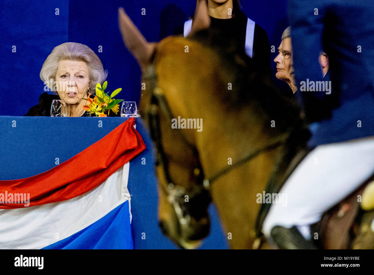 Prinzessin Beatrix der Niederlande und Prinzessin Margarita de Bourbon de Parme am springenden Pferd Wettbewerb im RAI Amsterdam, Niederlande, 26. Januar 2018. Quelle: dpa Picture alliance/Alamy leben Nachrichten Stockfoto