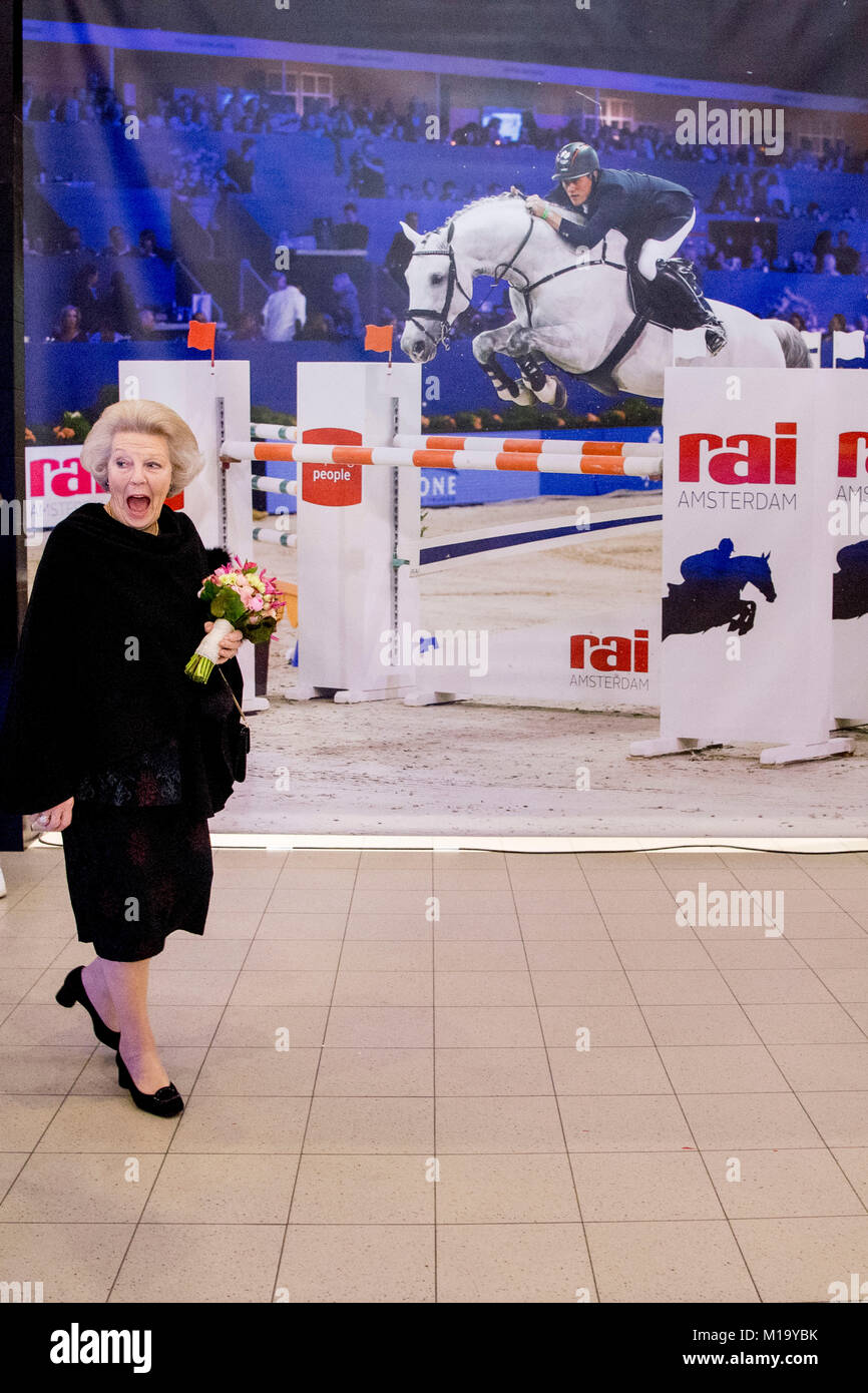 Prinzessin Beatrix der Niederlande und Prinzessin Margarita de Bourbon de Parme am springenden Pferd Wettbewerb im RAI Amsterdam, Niederlande, 26. Januar 2018. Quelle: dpa Picture alliance/Alamy leben Nachrichten Stockfoto