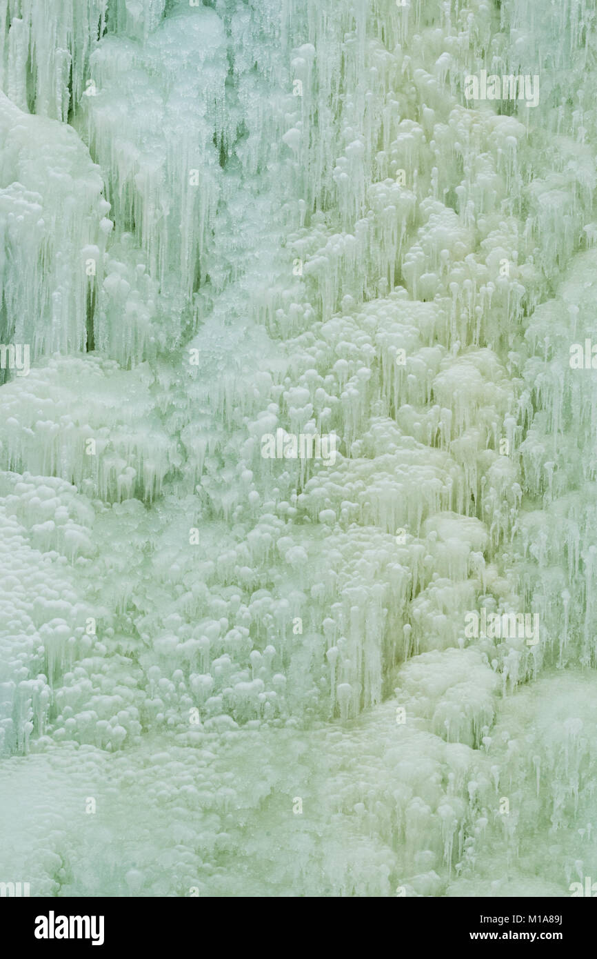 Gefrorenen Wasserfall detail, gefroren Stream, Abraham Lake, kanadische Rockies in Alberta, Kanada Stockfoto