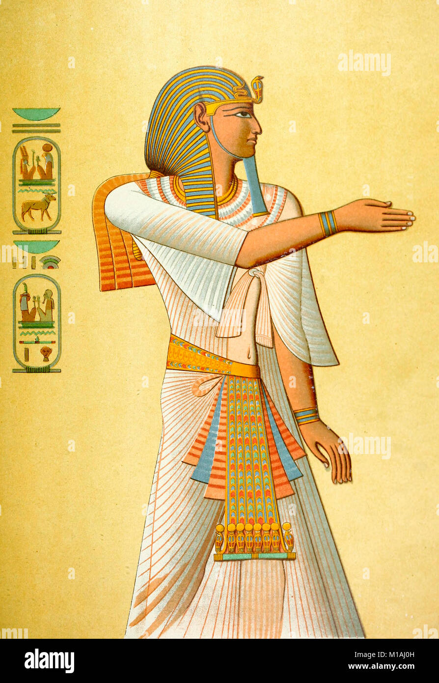 Porträt des Pharao Mienptah-Hotephimat (Nekropole von Theben, XIX Dynastie) Stockfoto