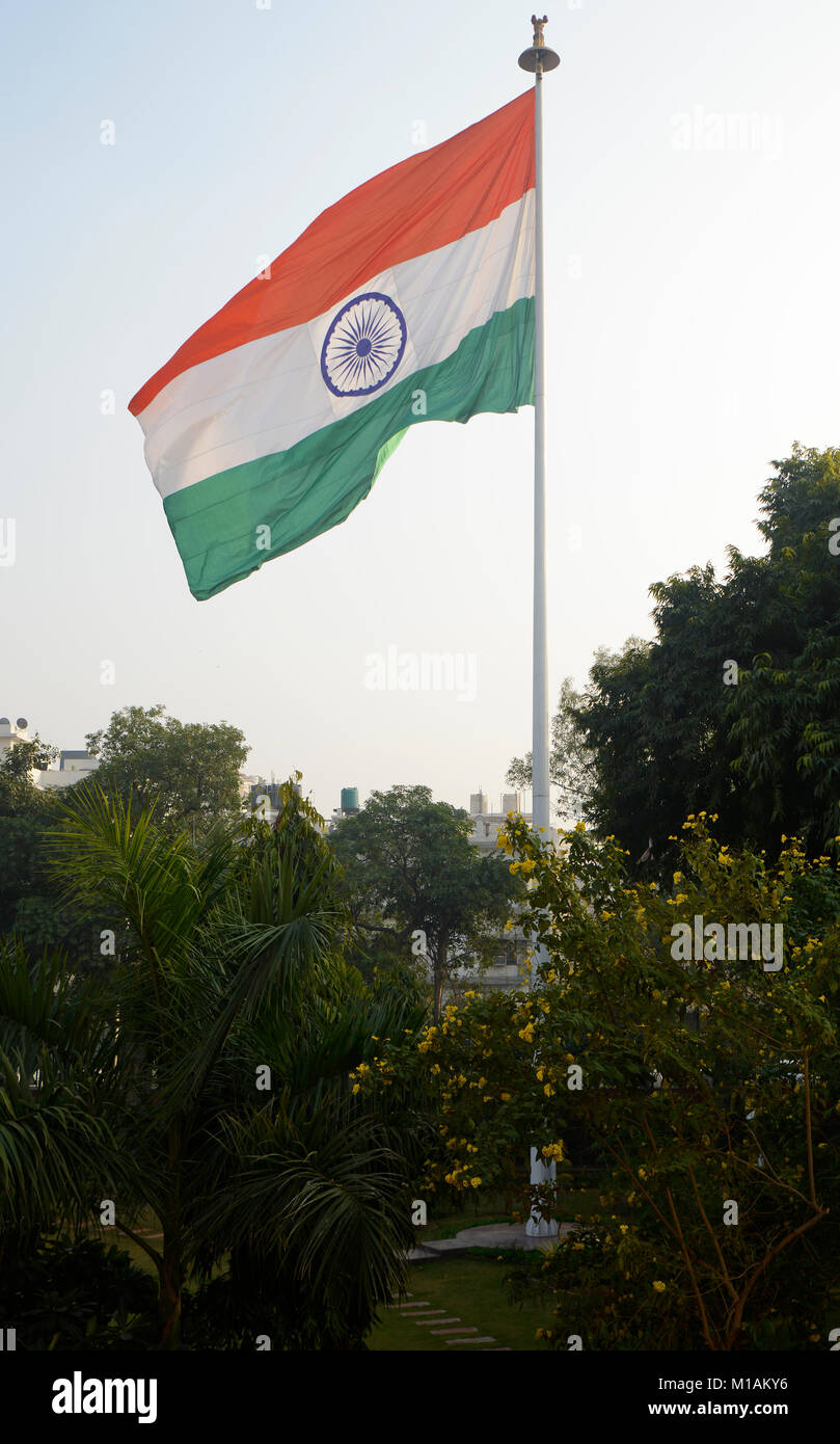 Indische Flagge Tringa 21.05.2011 am Tag der Unabhängigkeit Stockfoto