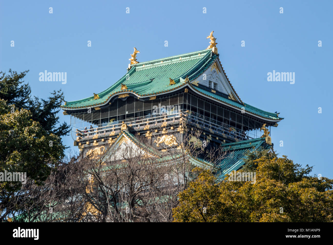 (27, Januar, 2018, Osaka, Japan) ein Hauptturm der Burg von Osaka (Osaka-JO) Stockfoto