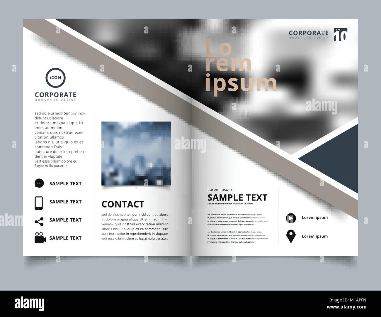 Broschure Geometrische Layout Design Vorlage Jahresbericht Flyer Werbung Poster Magazin Geschaft Fur Hintergrund Leere Raum Dunkelblau Stock Vektorgrafik Alamy