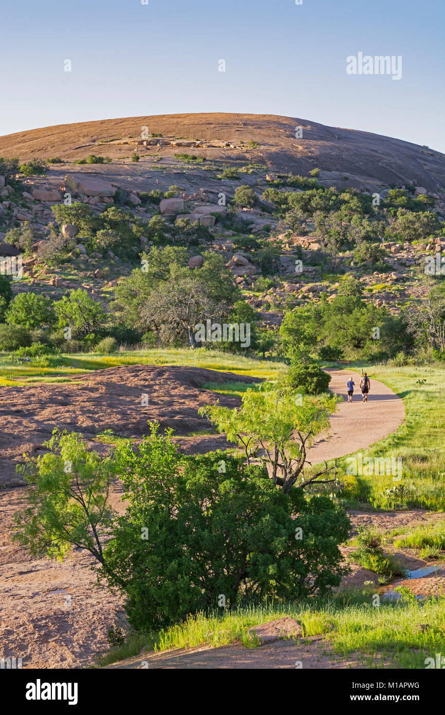 Texas, Hill Country, Enchanted Rock State Natural Area, rosa Granit pluton batholith Stockfoto