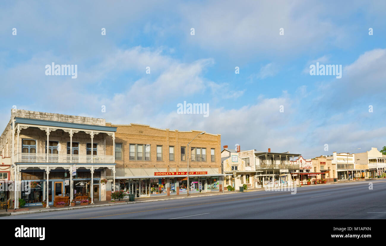 Texas, Hill Country, Fredericksburg, der Innenstadt, der wichtigsten Straße, Geschäfte, Restaurants Stockfoto