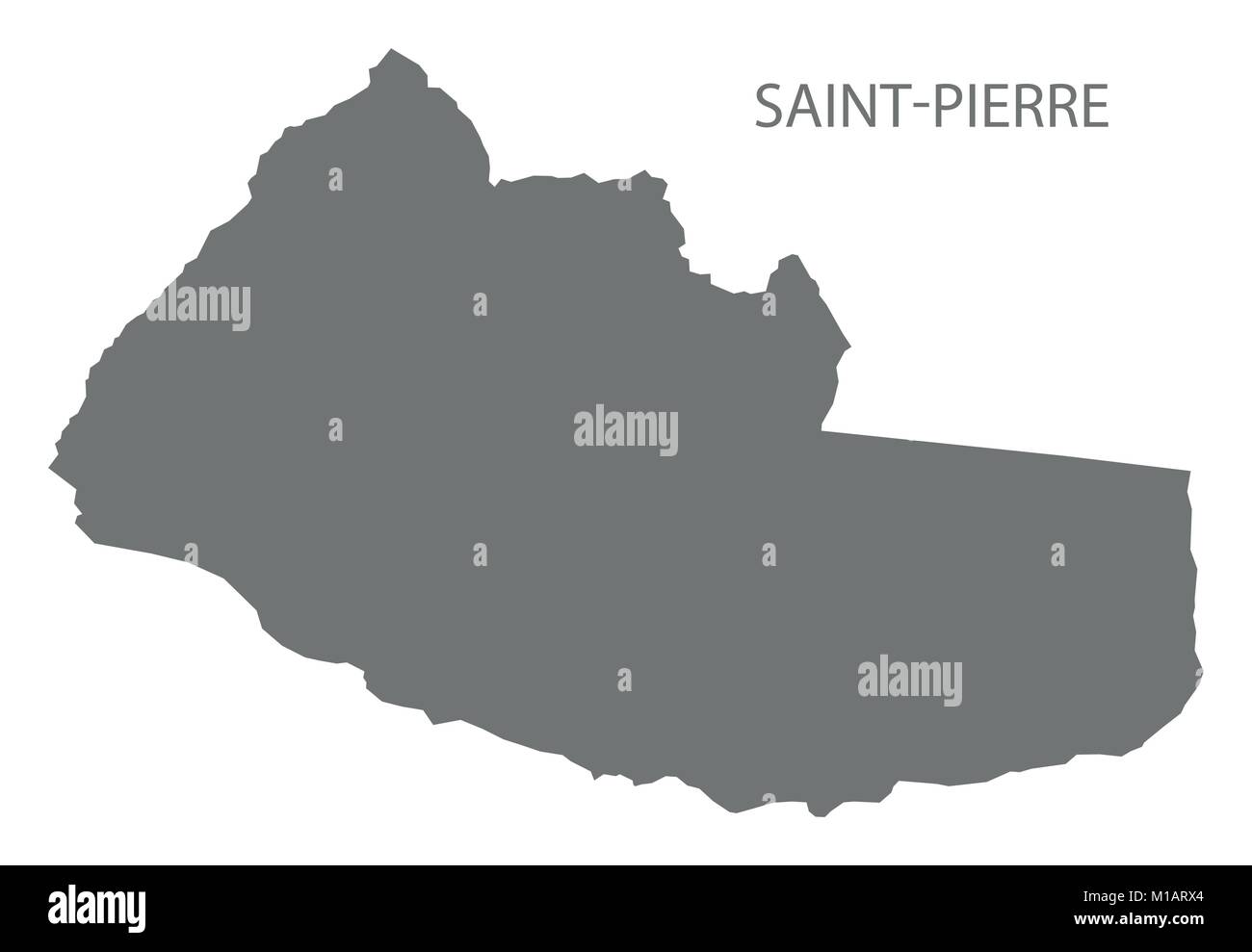 Saint-Pierre Karte von Reunion Grau Abbildung silhouette Form Stock Vektor