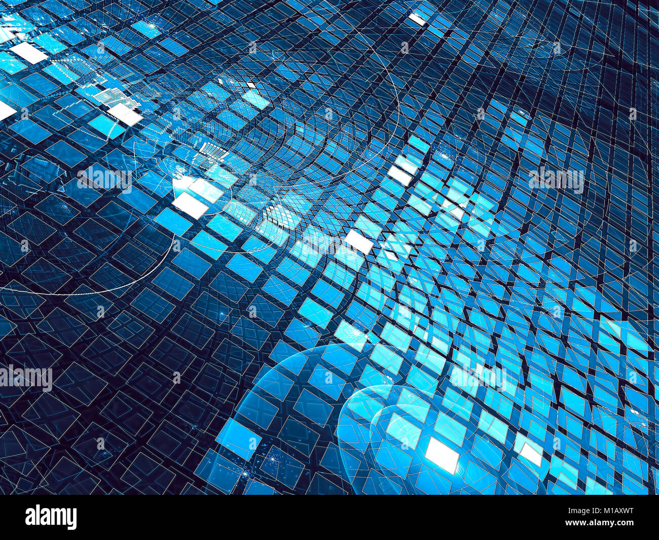 Leuchtende Zellen - Abstrakt digital erzeugten Bild Stockfoto