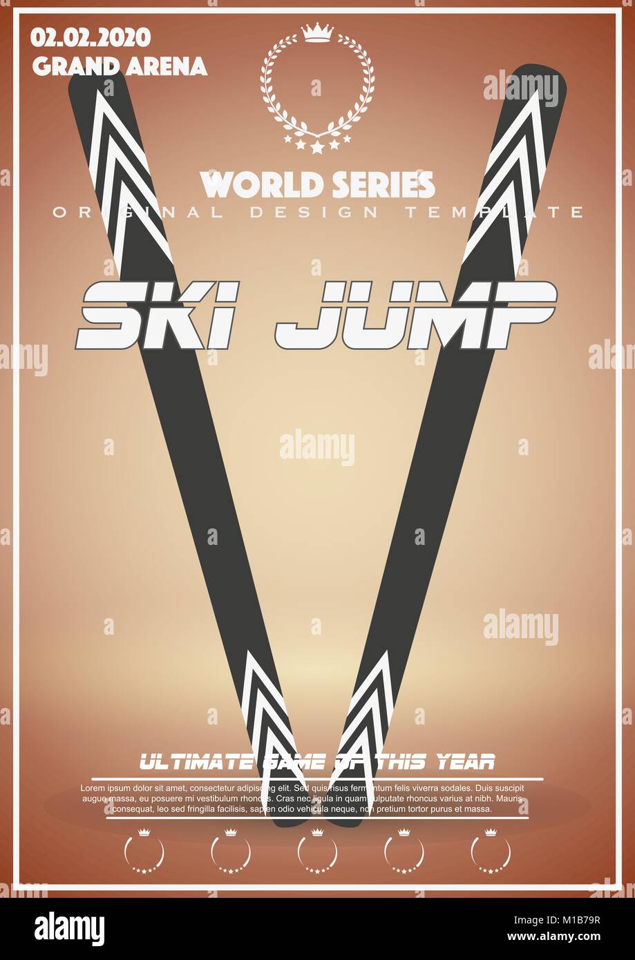 Plakat Vorlage des Winters Spiele von Big Jump Stock Vektor