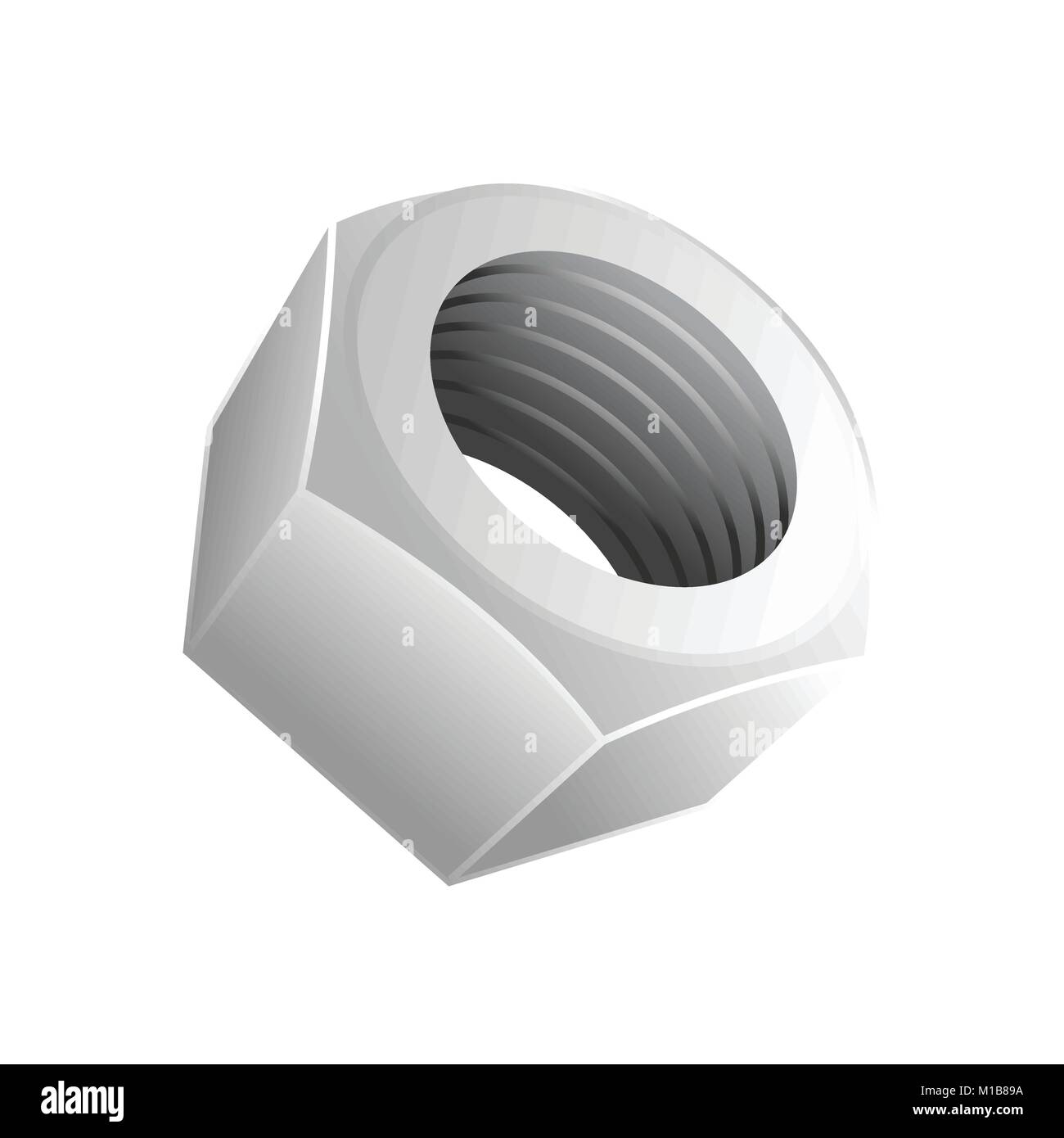 3D-Sechskant Metallmutter Symbol Vektor Grafik Design Objekt Stock Vektor