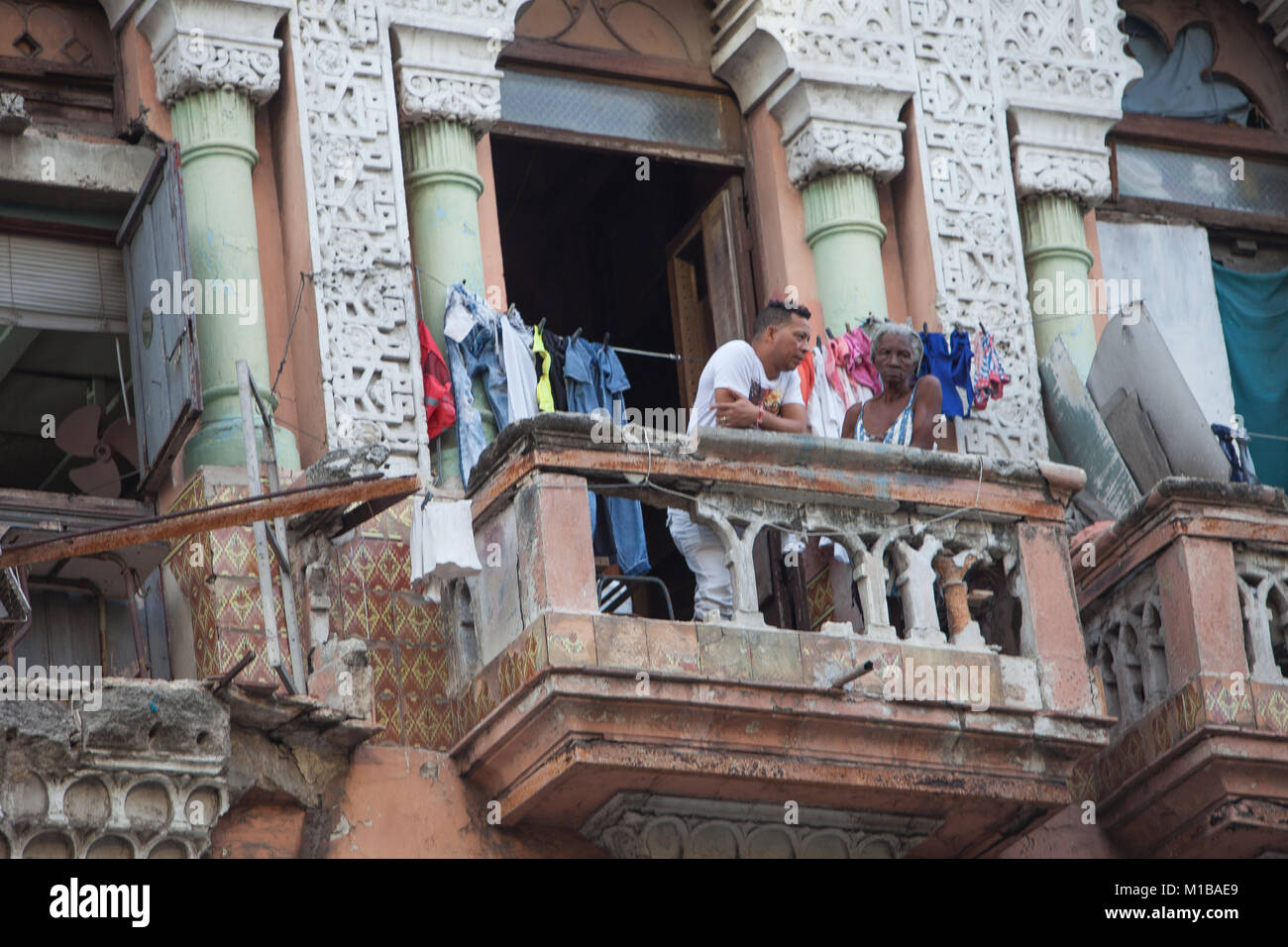 Havanna Balkon Leben Stockfoto