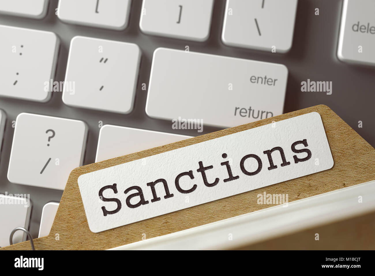 Karte Datei Sanktionen. 3D. Stockfoto