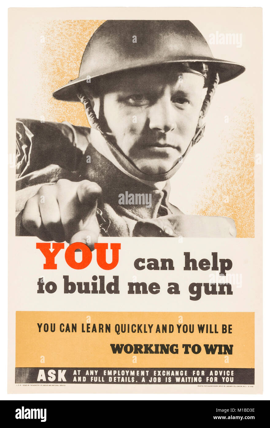 Britische Weltkrieg Propaganda Poster Stockfoto