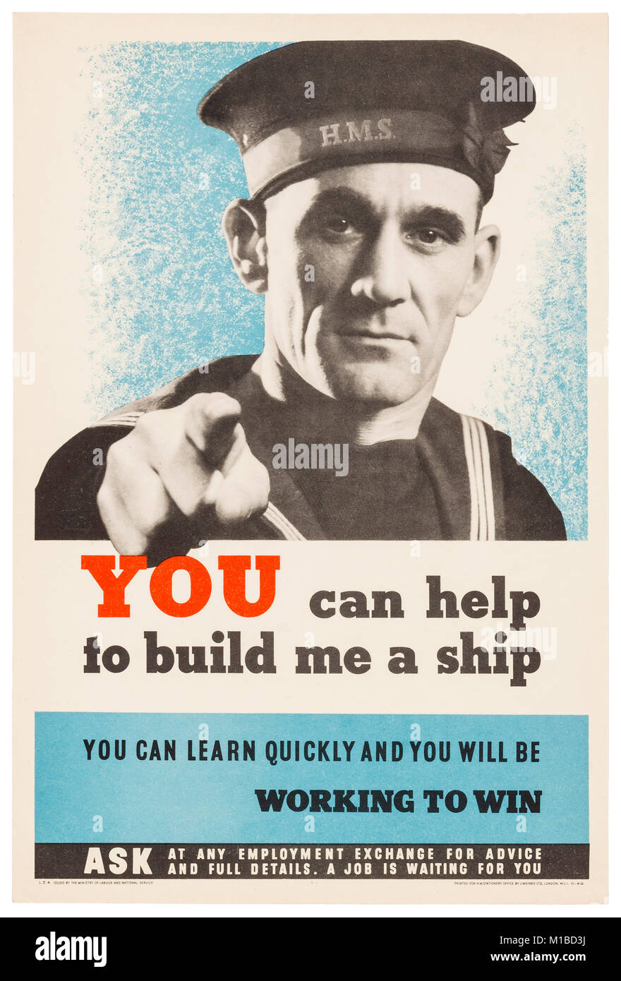 Britische Weltkrieg Propaganda Poster Stockfoto