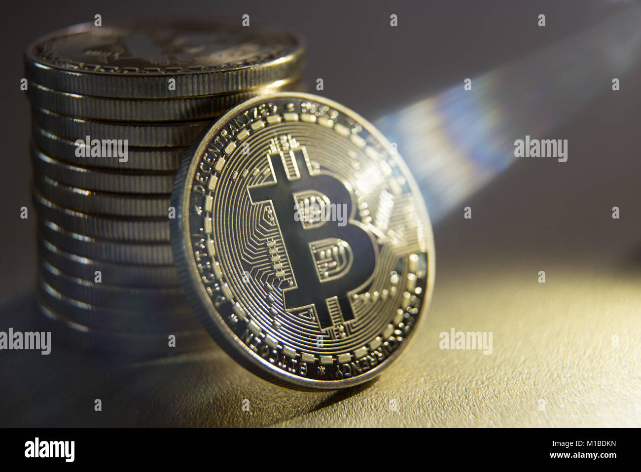 Golden Bitcoin digitale Währung, Finanzbranche Stockfoto