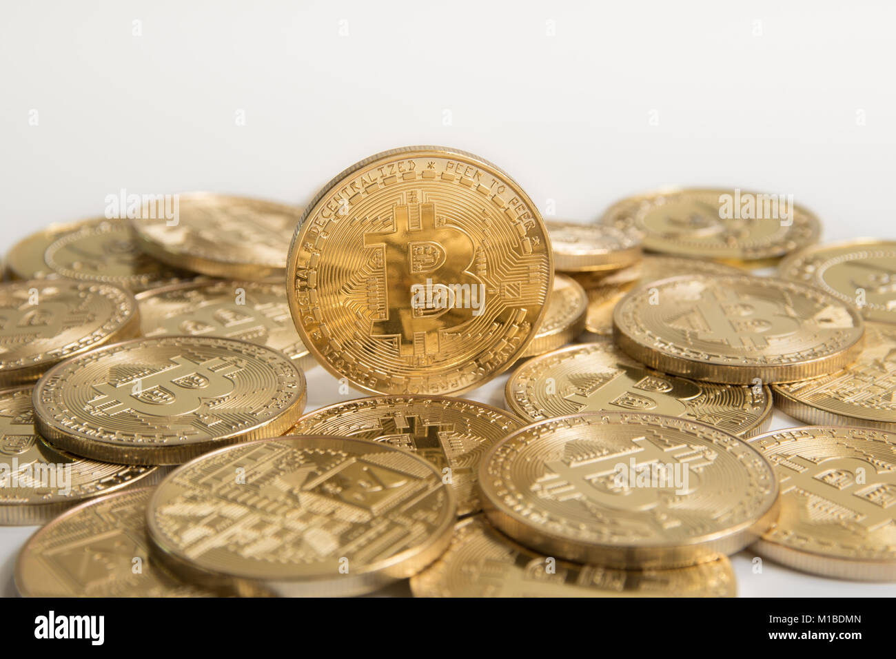 Golden Bitcoin digitale Währung, Finanzbranche Stockfoto