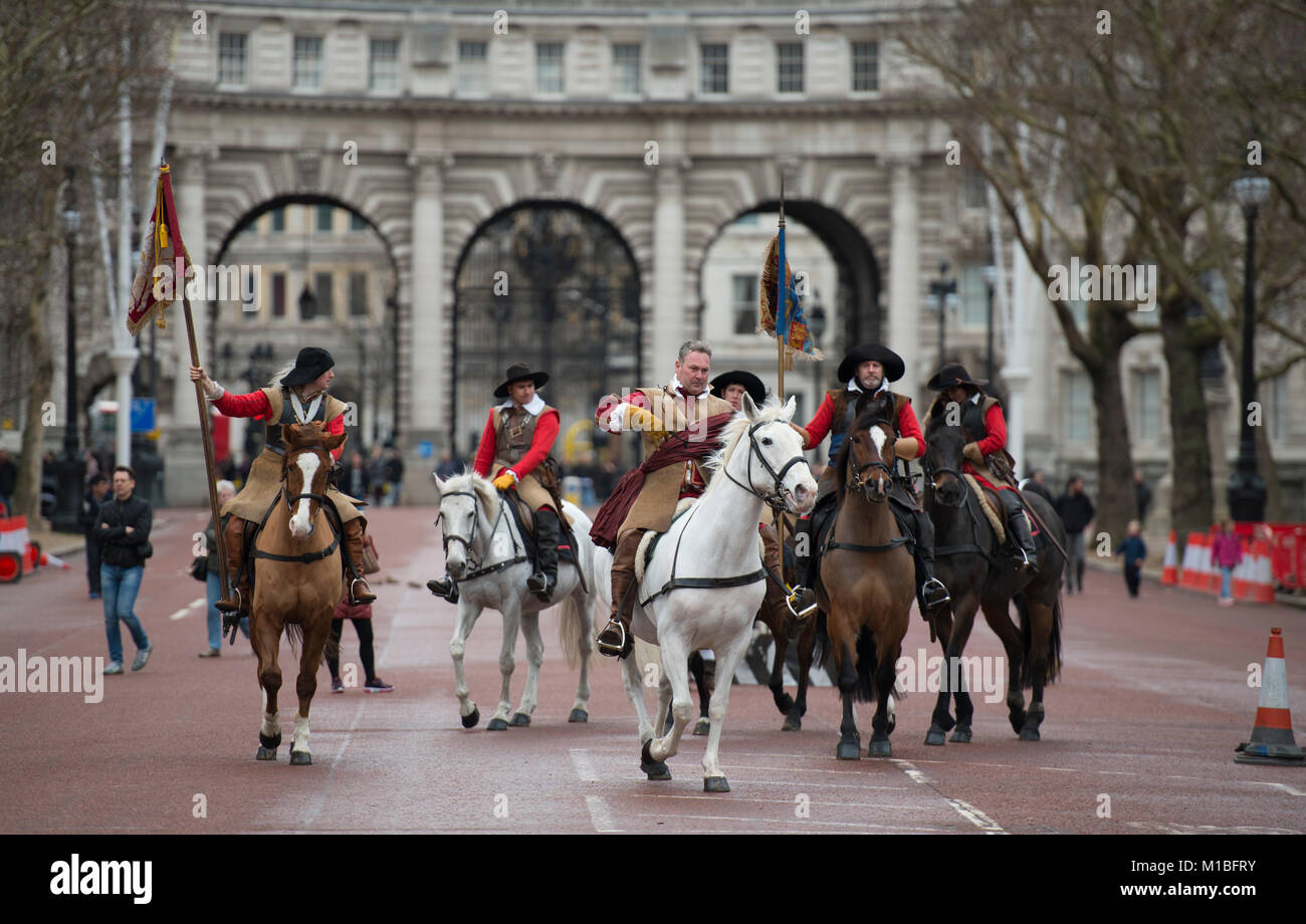 28. Januar 2018. Die Könige März in London auf der Route von König Karl 1 zu seiner Hinrichtung am 30. Januar 1649. Credit: Malcolm Park/Alamy. Stockfoto