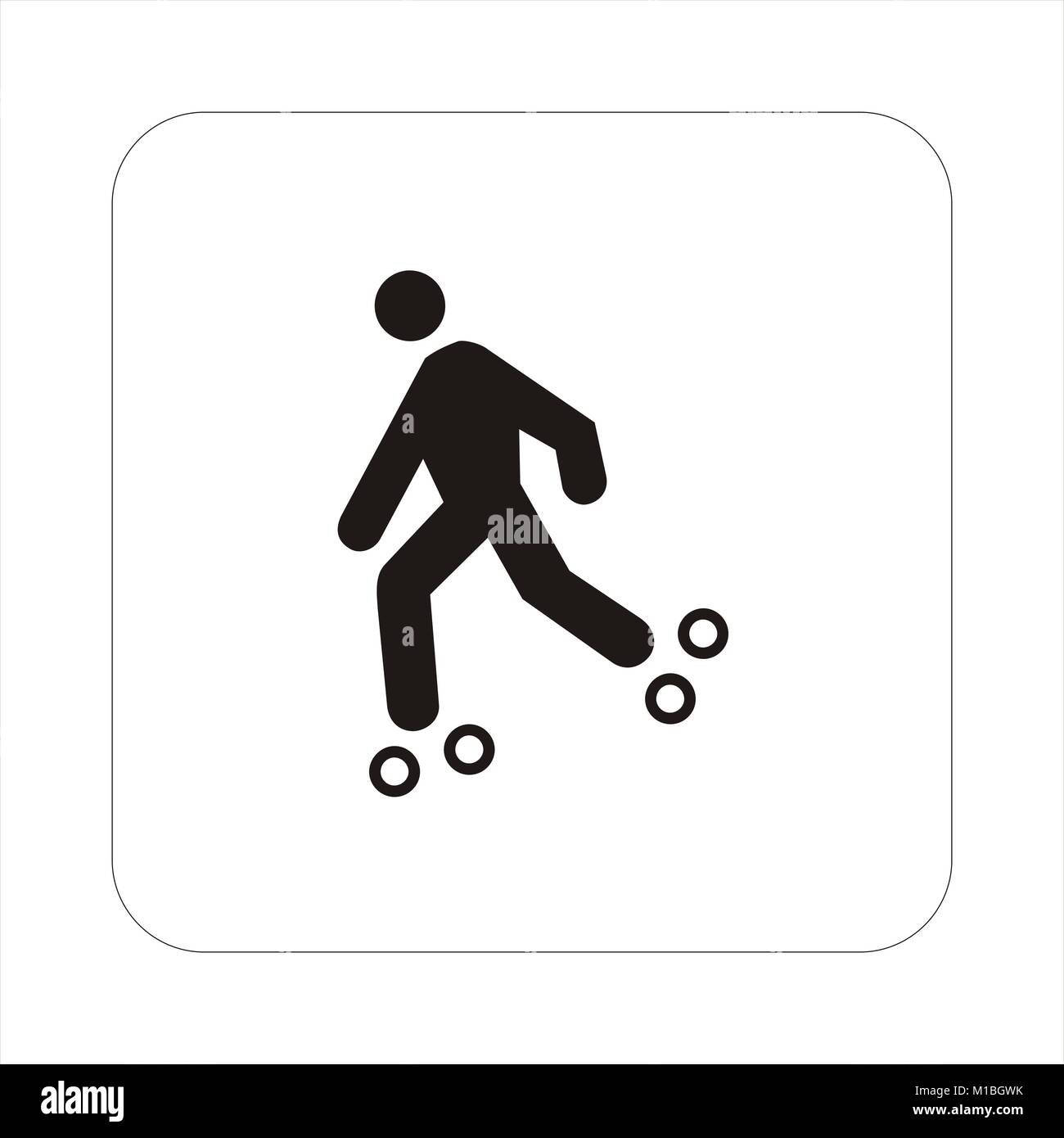 Roller Skating Mann Icongraphic Stockfoto