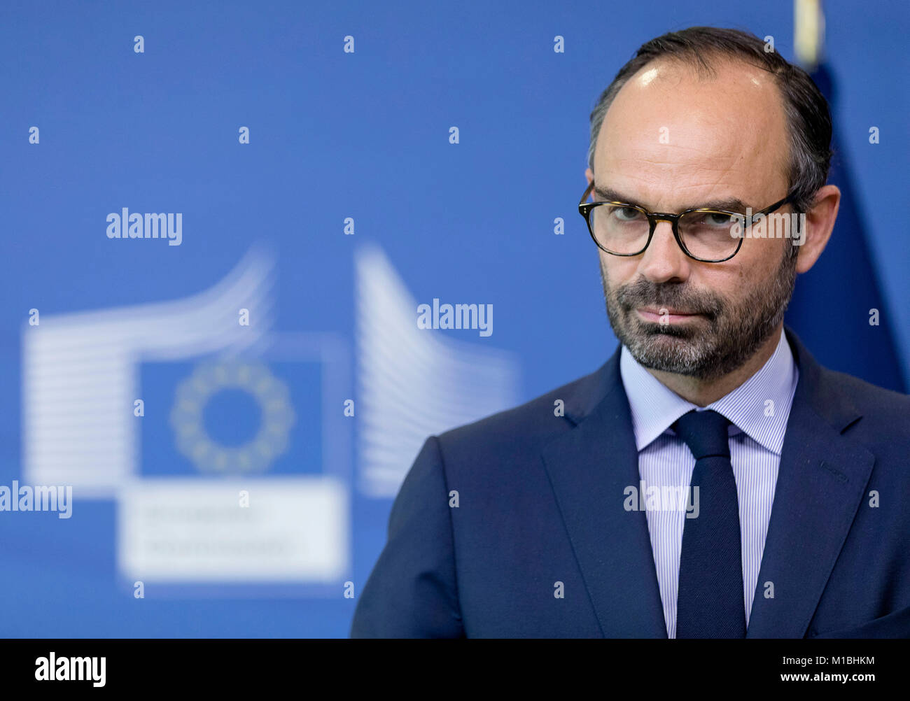 Belgien, Brüssel, 2017/10/17: der französische Premierminister Edouard Philippe bei der Europäischen Kommission Stockfoto