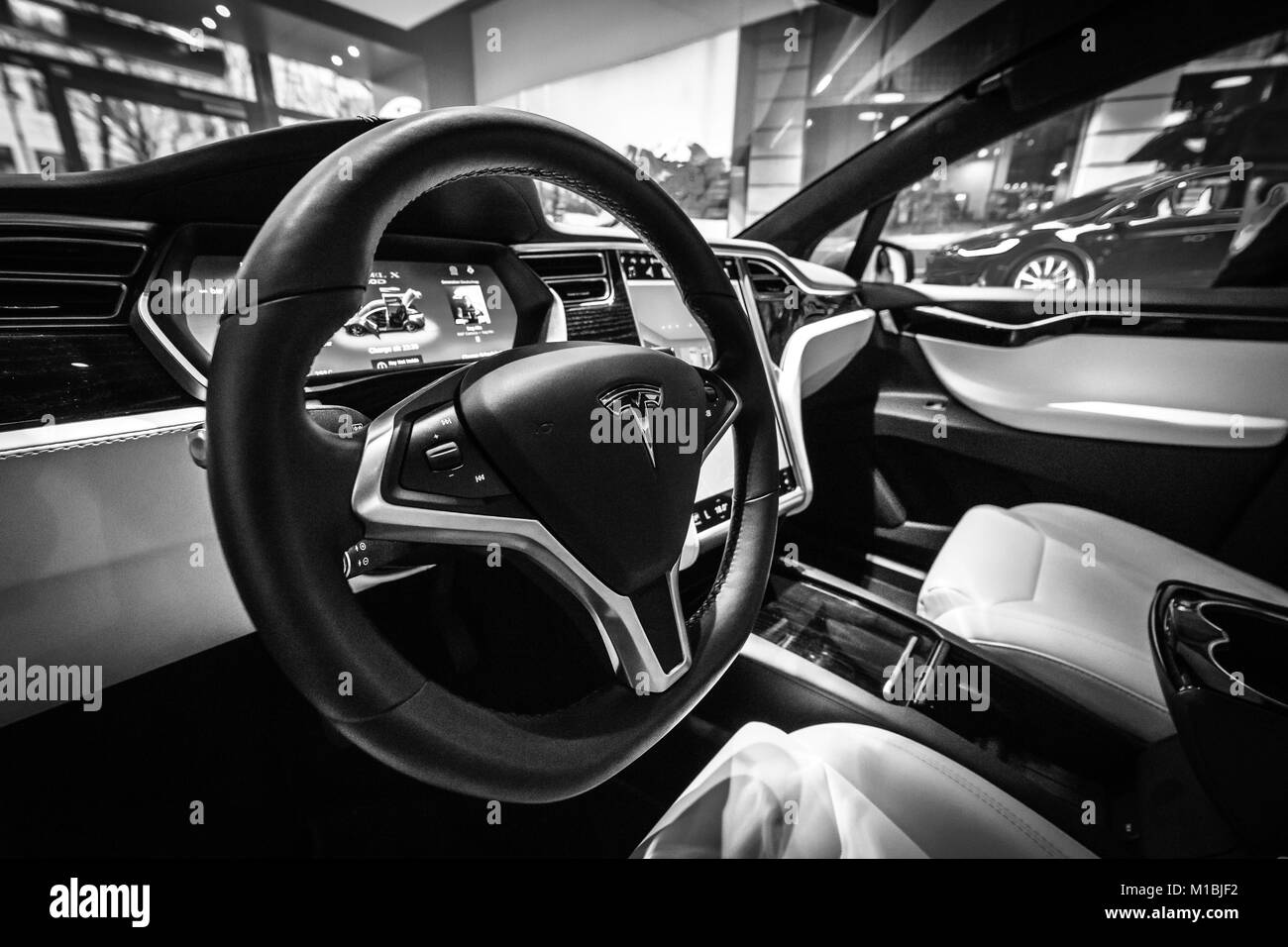 Tesla Model X Interior Stockfotos Tesla Model X Interior