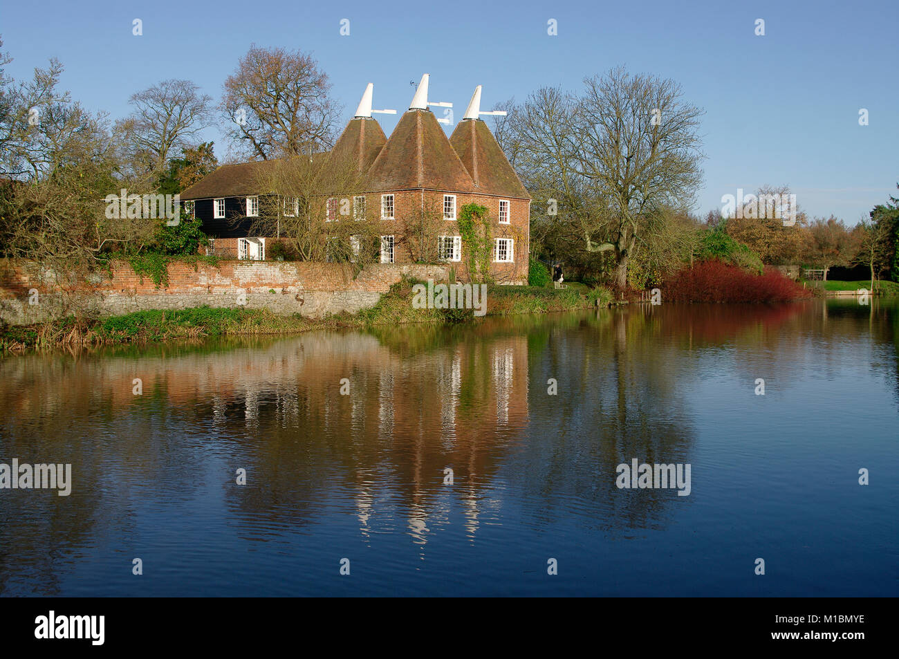 Oast House an Yalding, Kent Stockfoto