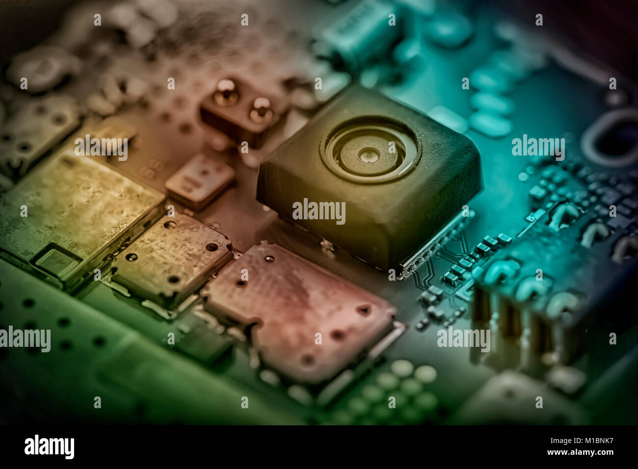 Technologie Hintergrund mit Smartphone Horizontal Stockfoto