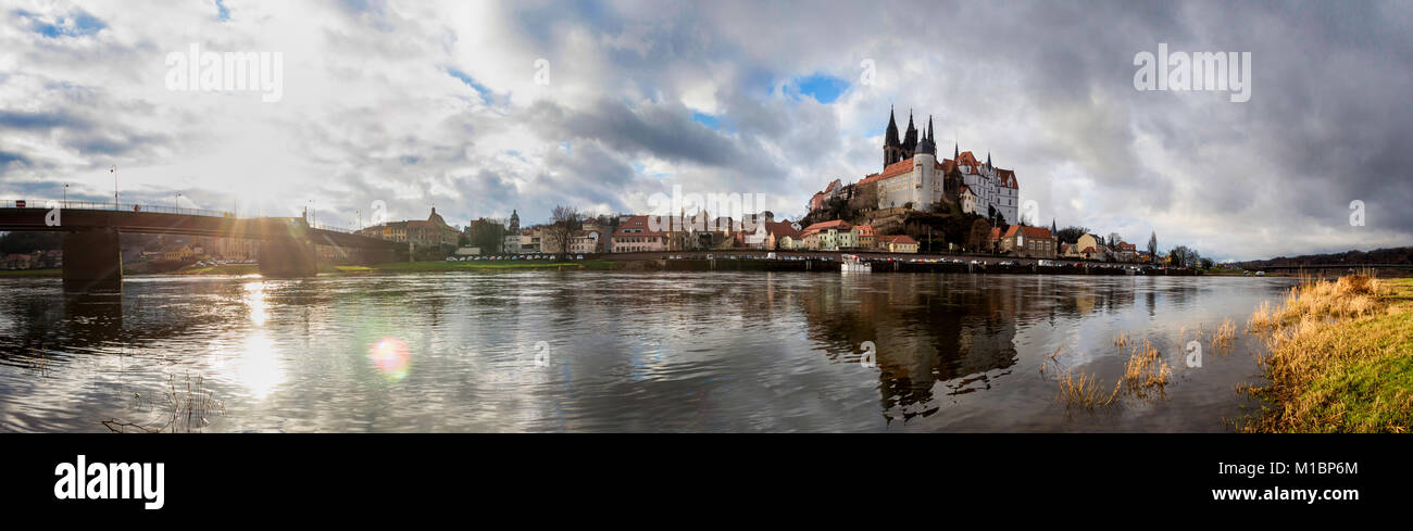 Meissen Deutschland high definition Panorama Stockfoto