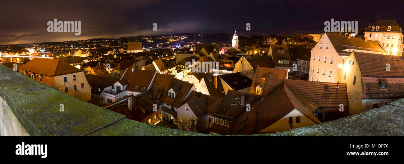 Meissen Deutschland high definition Panorama am Abend Stockfoto