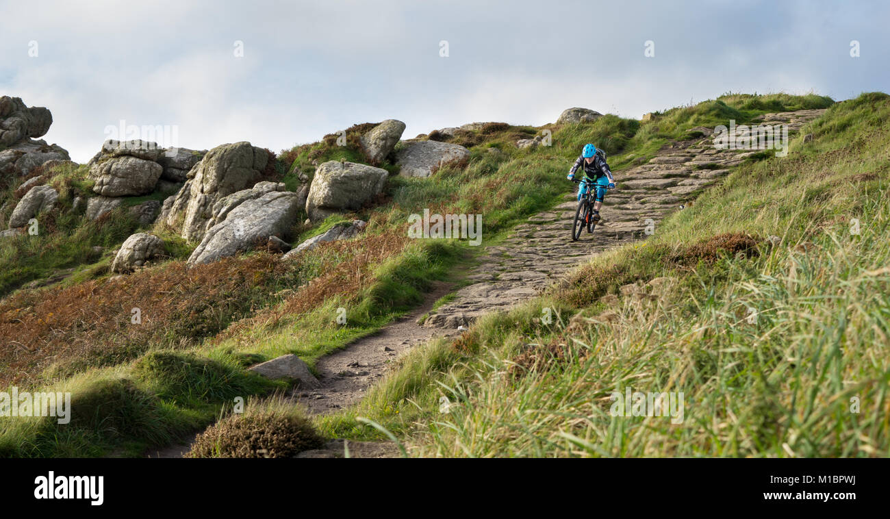 Land's End, Sennen Mountainbiken Stockfoto