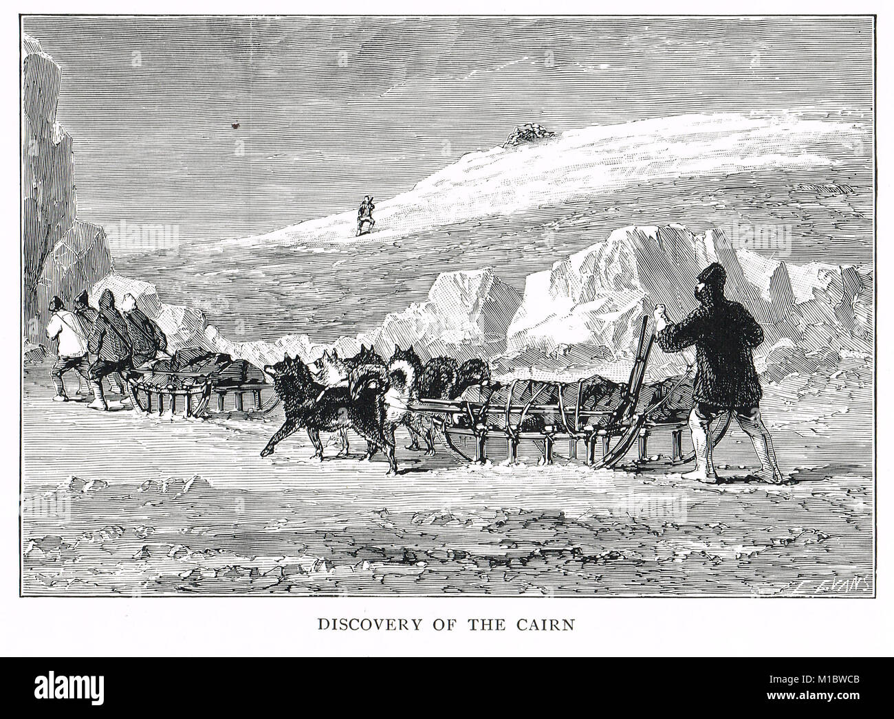 Entdeckung der Cairn, das Franklin, McClintock arktischen Expedition von 1857 Stockfoto