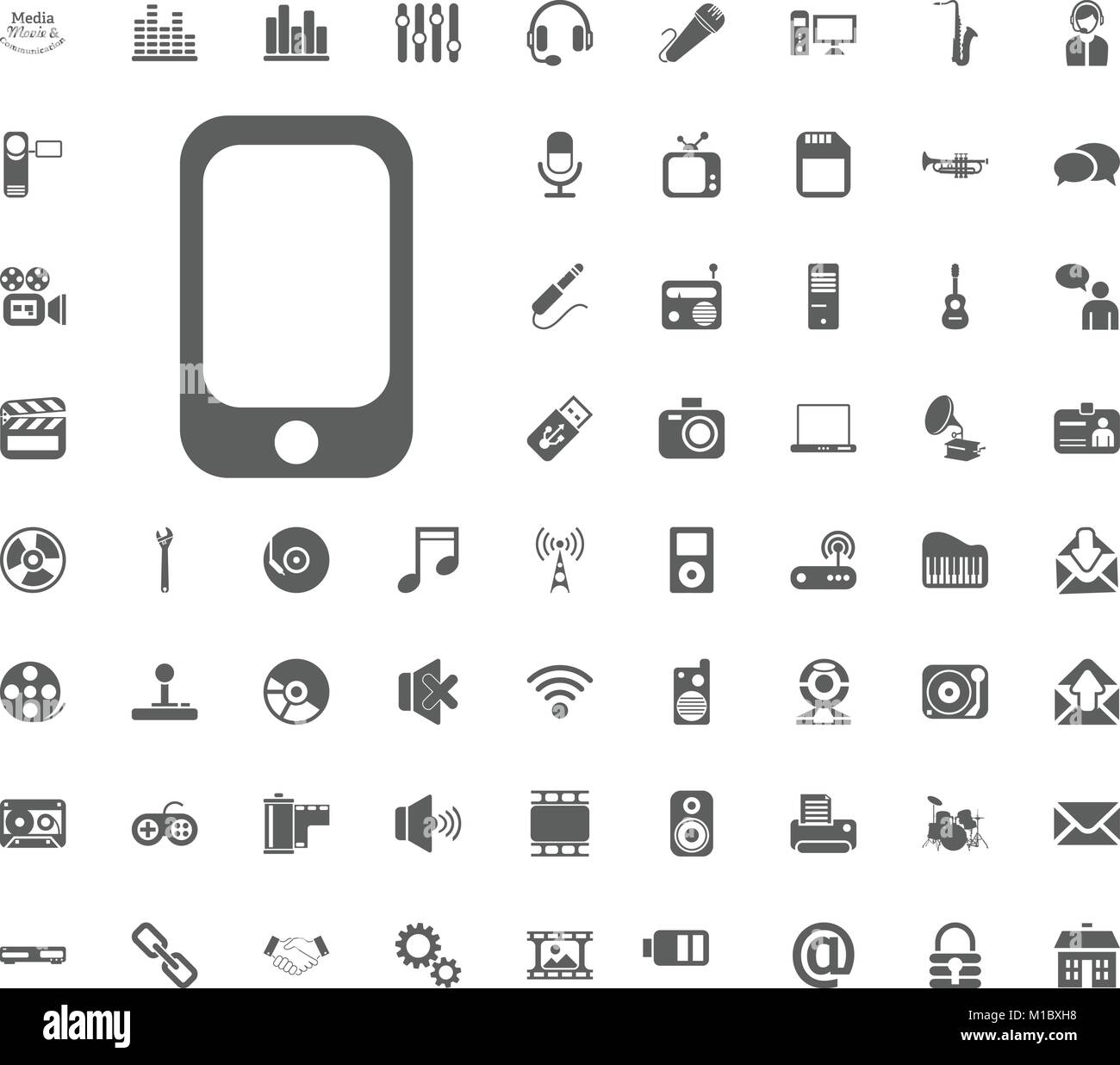 Handy Symbol. Medien, Musik und Kommunikation Vektor-illustration