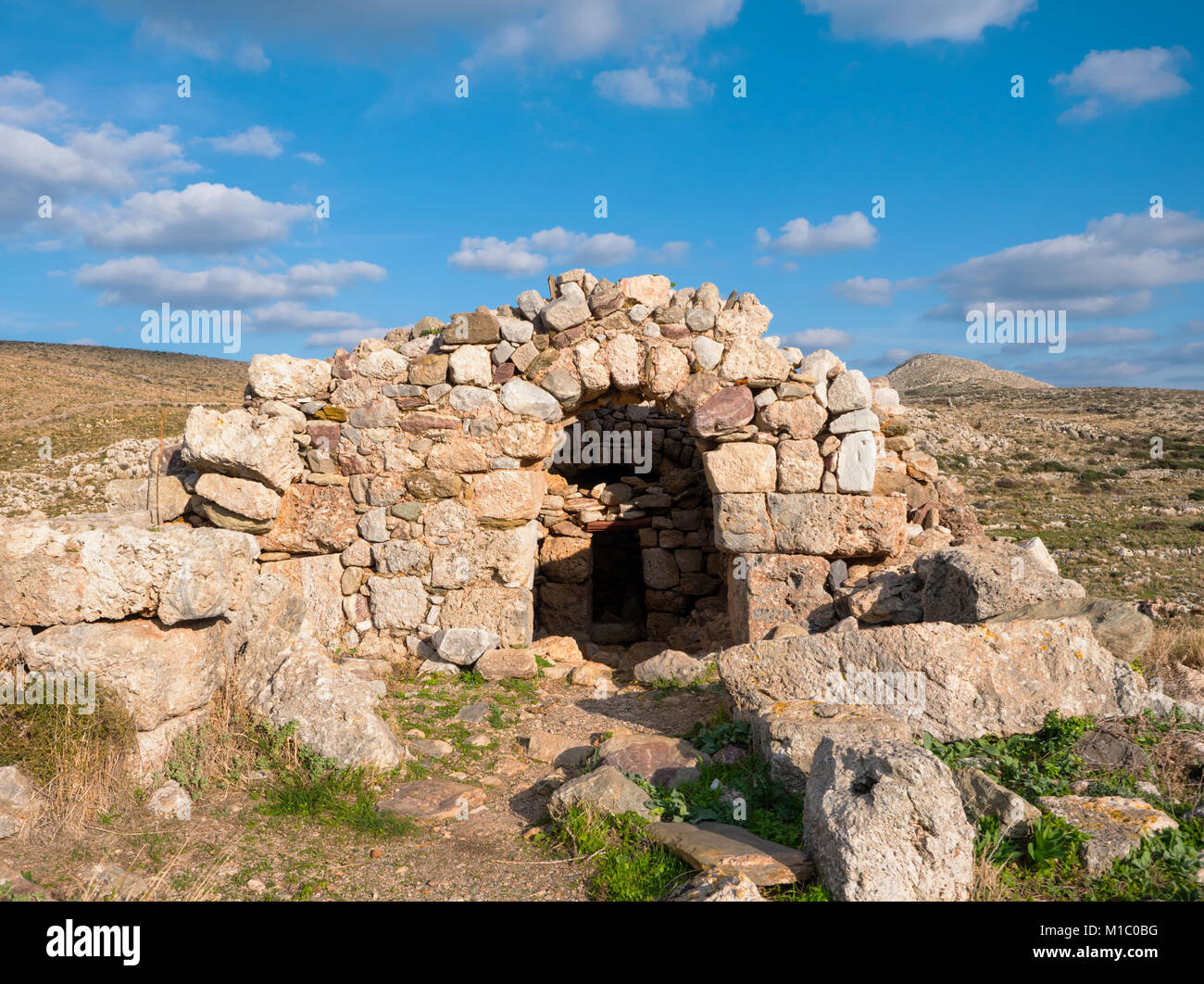 Nekromantie von Poseidon in Kap Matapan oder Tainaron in Mani, Peloponnes, Griechenland Stockfoto