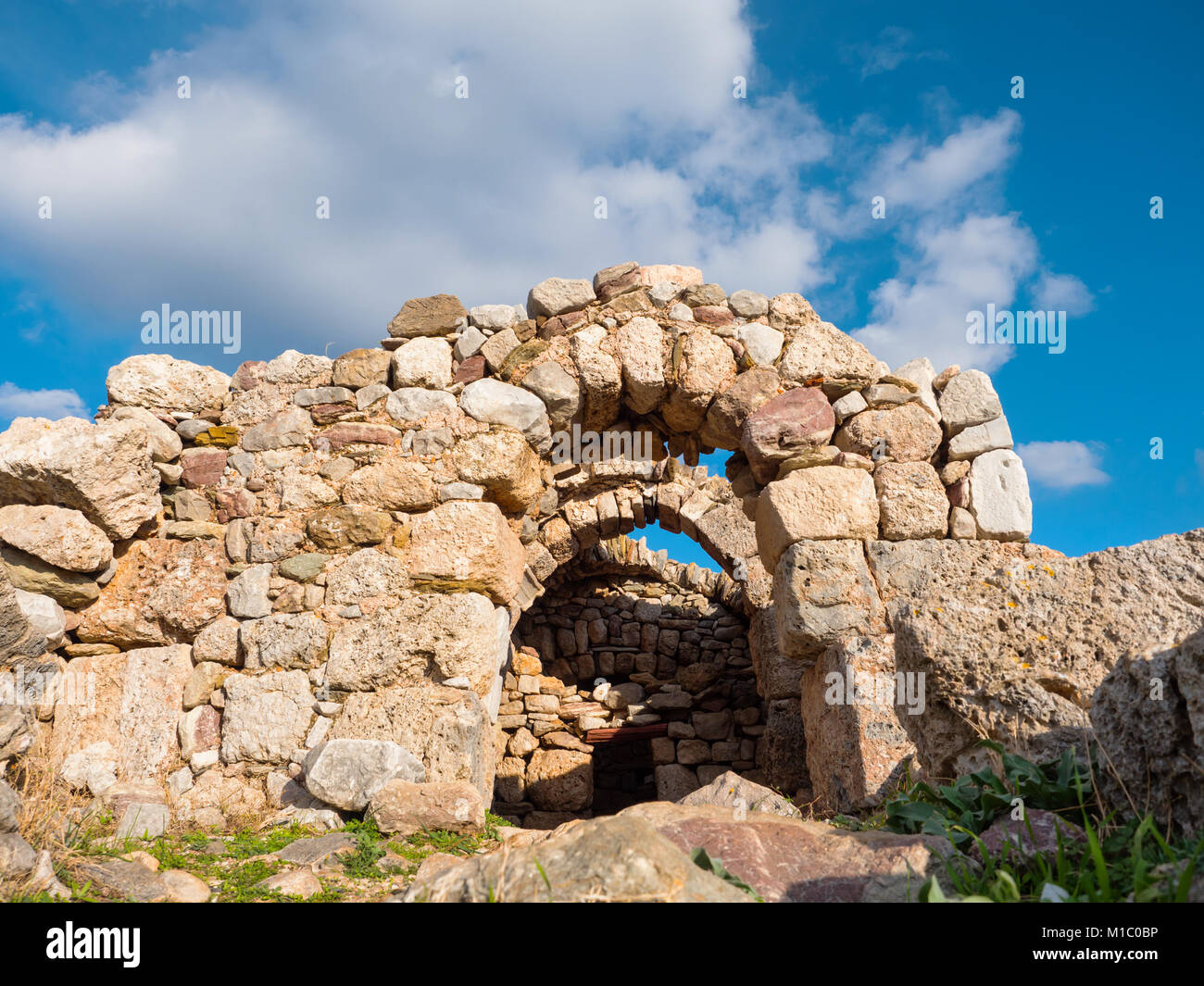 Nekromantie von Poseidon in Kap Matapan oder Tainaron in Mani, Peloponnes, Griechenland Stockfoto