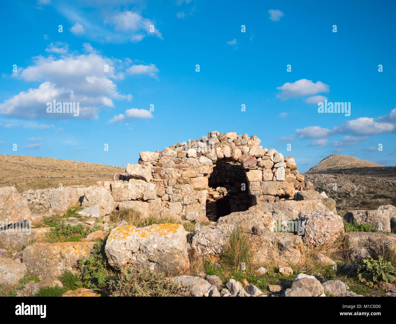 Nekromantie von Poseidon in Kap Matapan oder Tainaron in Mani, Peloponnes, Griechenland Stockfoto