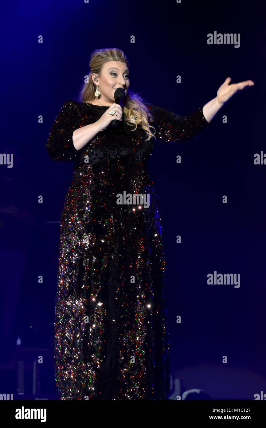 Sarah Dawn Feiner an Vintergalan in Saab Arena in Linköping, Schweden 2017 Stockfoto