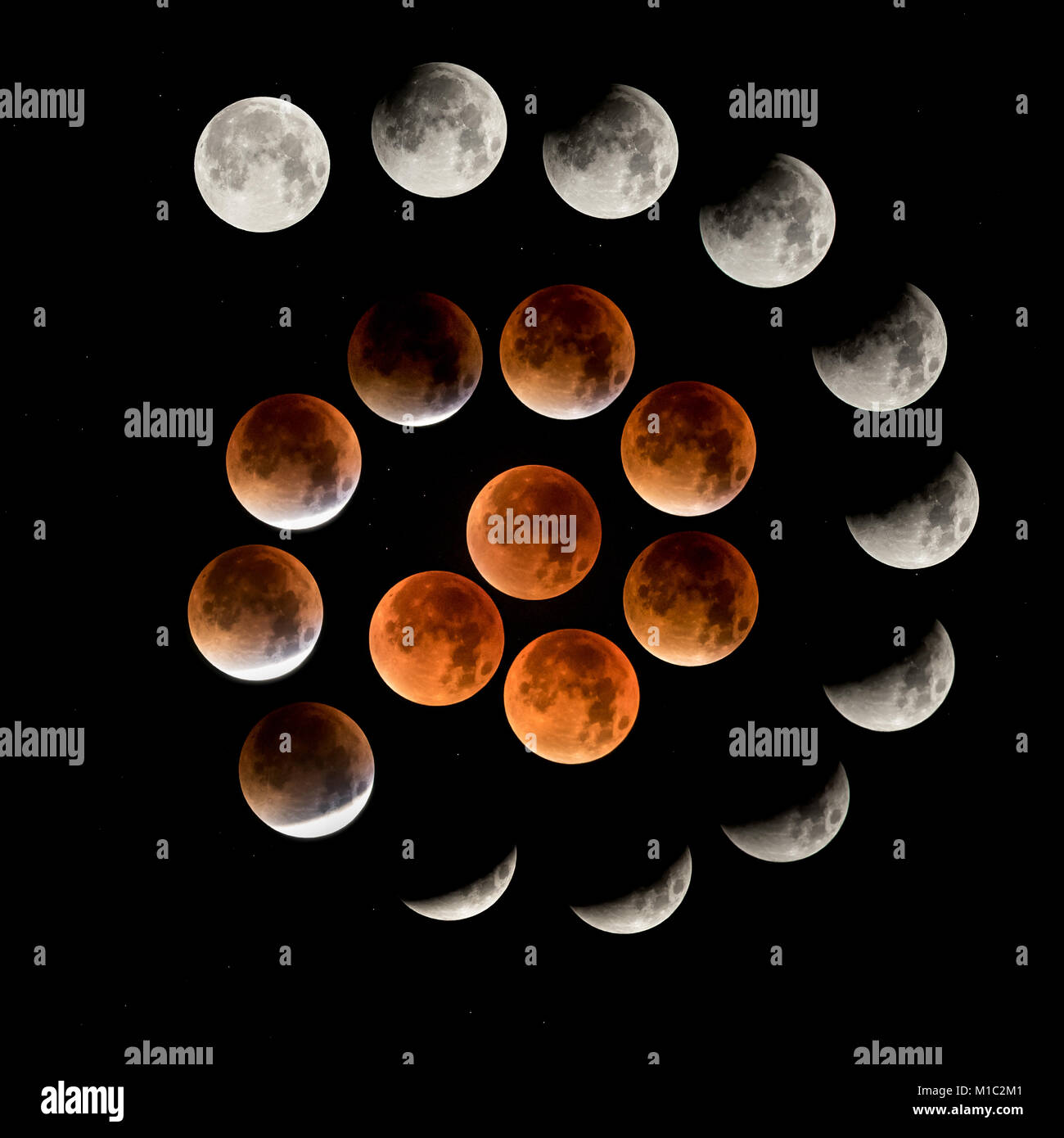 Mondfinsternis 2015 Stockfoto