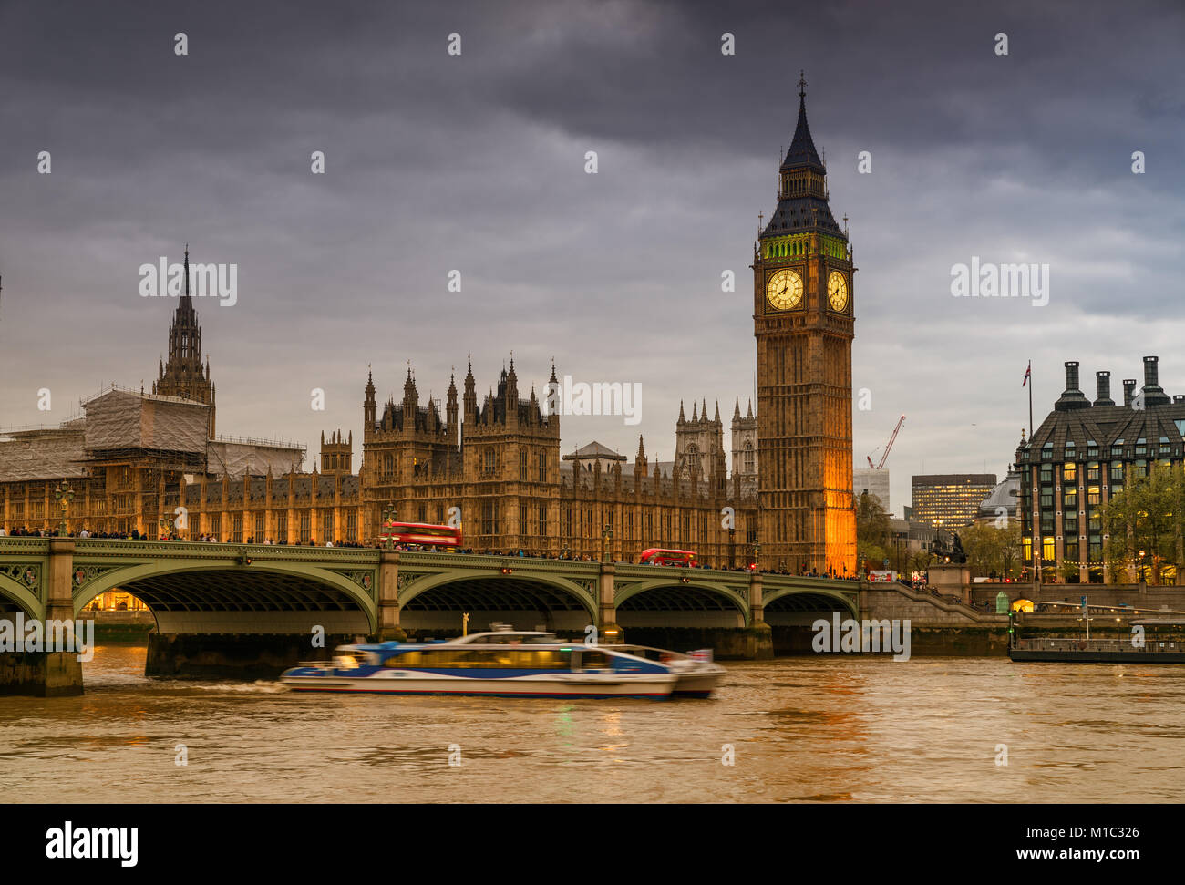 London Westminster Bridge und Big Ben Clock Tower Stockfoto