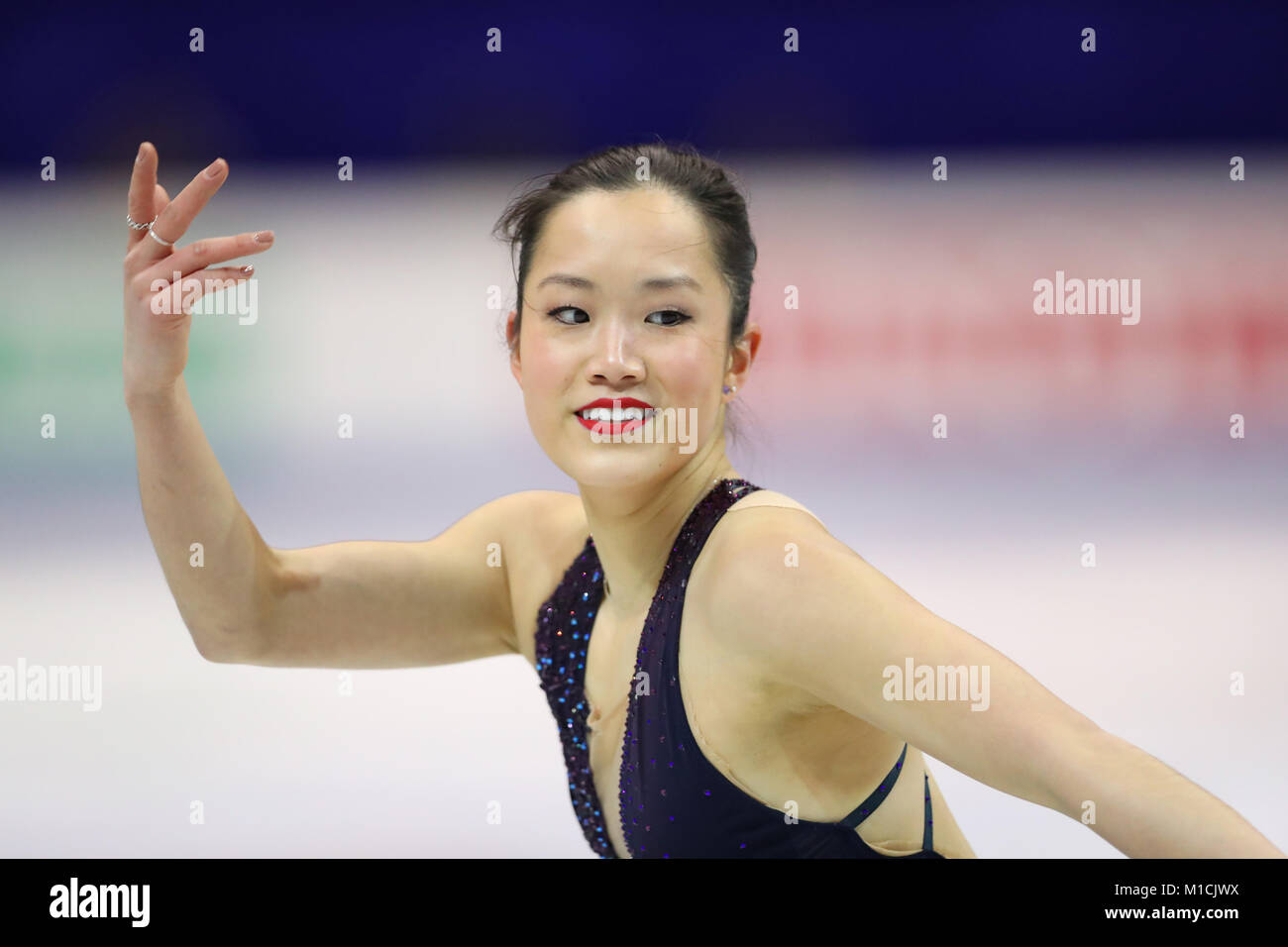 Taipei, Taiwan. 26 Jan, 2018. Angela Wang (USA) Eiskunstlauf ISU vier