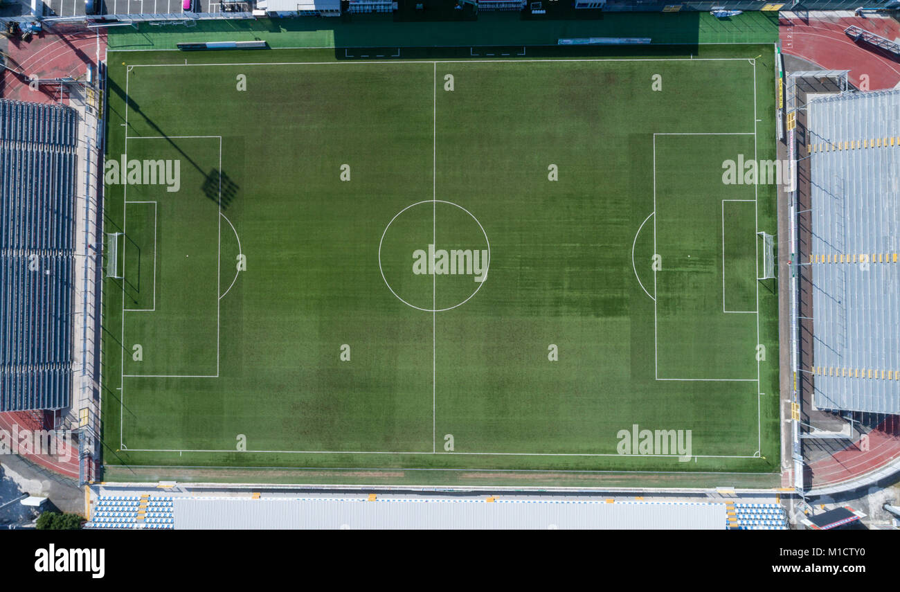 Grünen Fußballplatz Stockfoto