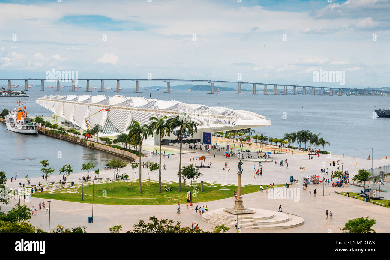 Museu do Amanha Museum von Morgen im Jahr 2014 eingeweiht wird in Maua Platz, Rio de Janeiro, Brasilien Stockfoto