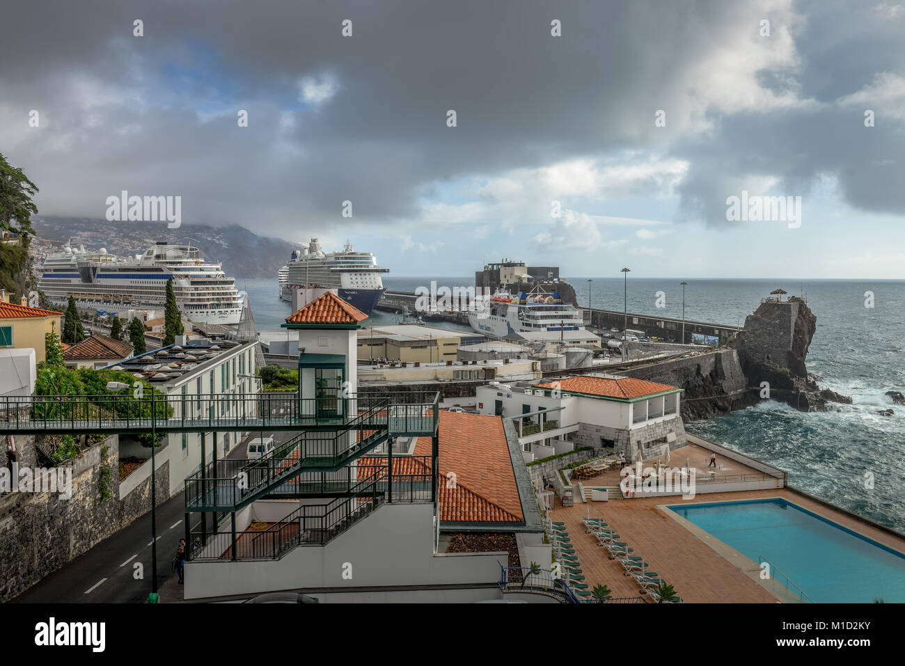 Pier, R. Carvalho Araujo, Funchal, Madeira, Portugal, Schiffsanleger Stockfoto