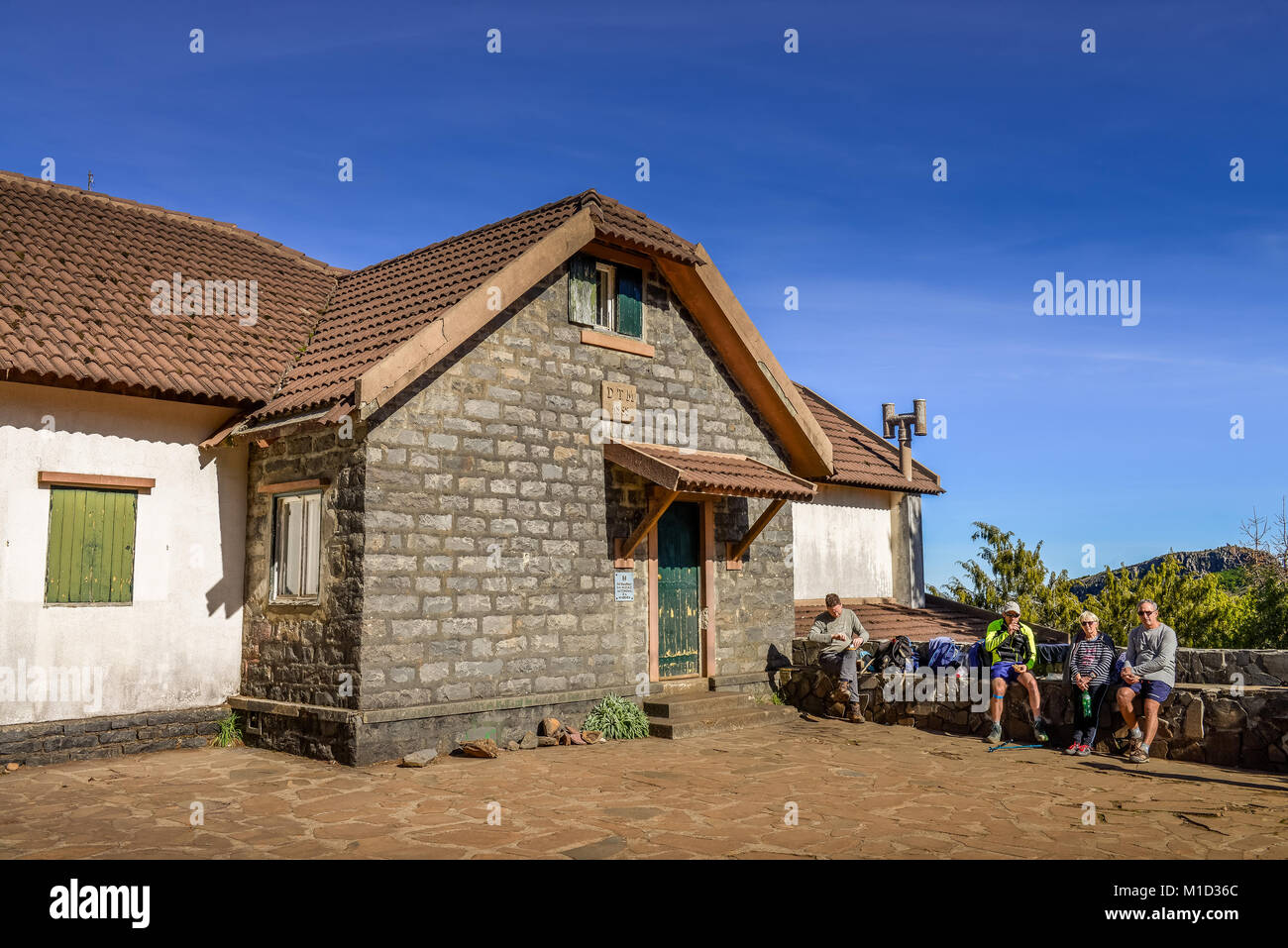 Mountain Lodge at Pico Ruivo, zentrale Berge, Madeira, Portugal, berghuette am Pico Ruivo, Zentralgebirge Stockfoto